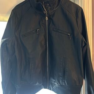 IB Diffusion Faux Leather Navy Blue Jacket Unisex Size XLarge